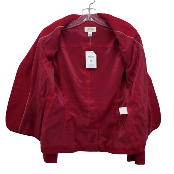 NEW Talbots Red Wool Blazer Jacket Womens Size 4 Lined Italian Stretch Fabric - Picture 5 of 6